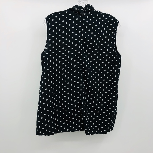 Polka Dot Sheer Tie Neck Blouse - Picture 3 of 5